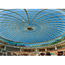 Pré -fabricado quadro de aço temperado com cúpula de vidro laminada edifício para shopping center